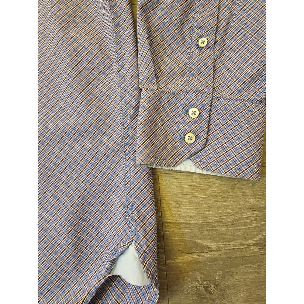 Tommy Hilfiger 80's 2 Ply Fabric Mens Blue Plaid Button Up Long Sleeve Shirt XXL - Picture 2 of 6